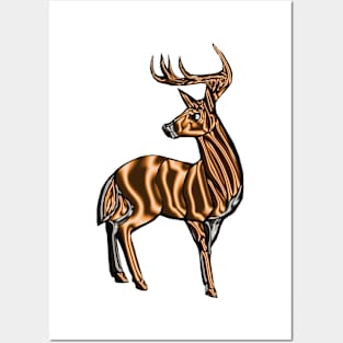 Deer bronze Posters and Art